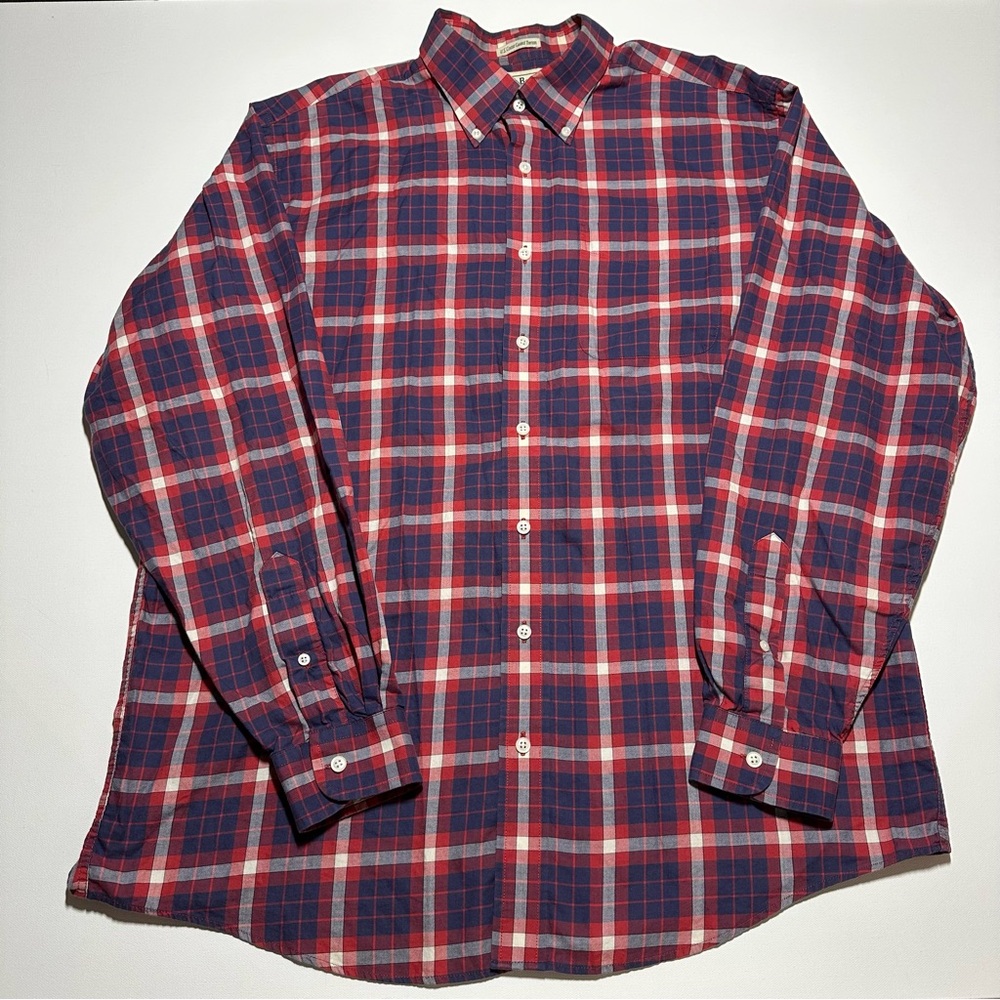 L.L. Bean Button Down Shirt - US Coast Guard Tartan - Men's Large Tall